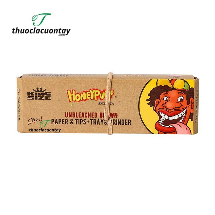 Giấy cuốn thuốc lá HoneyPuff Unbleached Brown King Size Slim 4 in 1