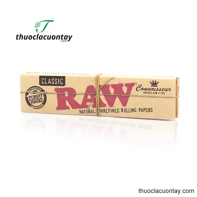 Giấy cuốn thuốc lá Raw Classic Kingsize Slim + Tips