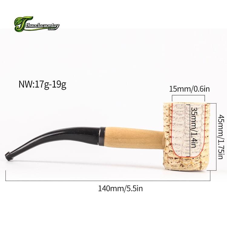 Tẩu hút thuốc bằng lõi ngô tự nhiên cỡ lớn TN-002